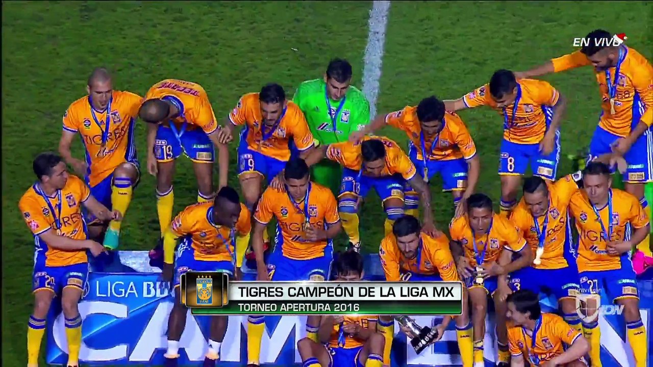 Tigres recibió el trofeo y la celebración inició lo grande