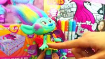 Trolls Movie Harper Artist Doll & DIY Poppy Purse & Jewelry Box Coloring & Baby Trolls DisneyCarToys
