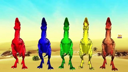 Dinosaurs 3D Cartoon Colourful Colour Song For Children || Animated Nursery Rhymes Collection