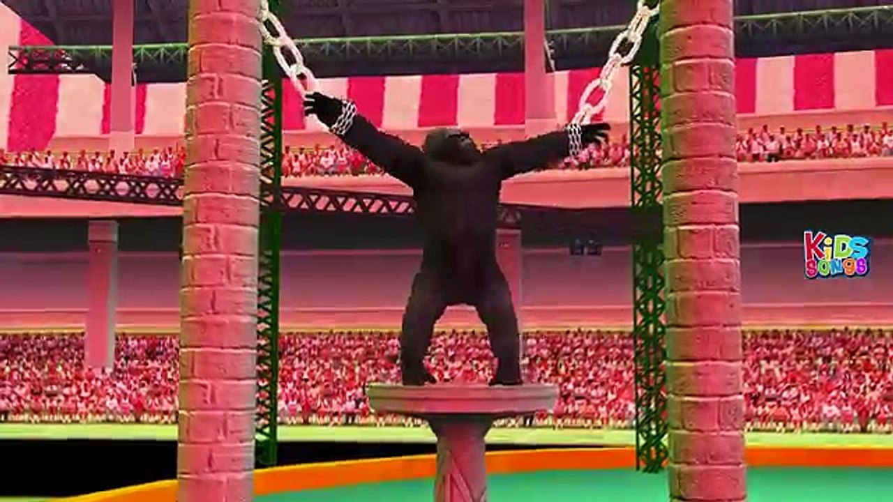 Crazy Color Gorilla Finger Family Rhymes | Gorilla Rhymes Compilation | Gorilla vs Dinosaurs Fight