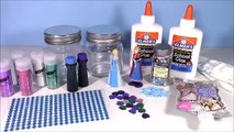 DIY Disney FROZEN Glitter Putty! Make Your Own ANNA & ELSA Purple & Blue Slime! Custom JARS