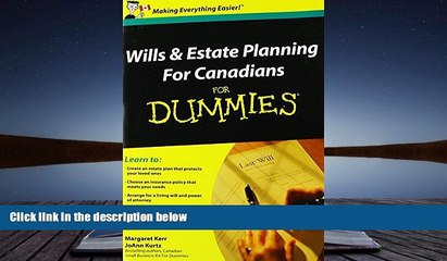 Buy Margaret Kerr Wills and Estate Planning For Canadians For Dummies Full Book Download