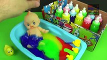 Learn Colors Baby Doll Bath Time Colours Clay Slime - How to Bath a Baby Video for Kids
