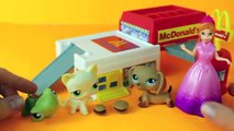 LPS Cafe with Disney Frozen Anna Magic Clip Doll Littlest Pet Shop Play Doh Food DisneyCarToys