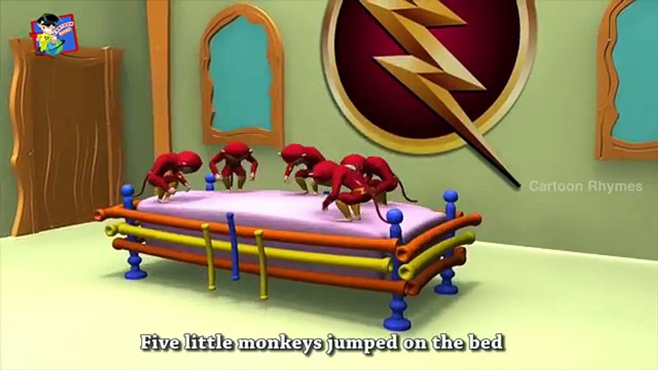 Flash Singing Wheels On The Bus | Five Little Monkeys | Nursery Rhymes | Cartoon Rhymes