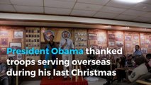 President Obama thanks troops in Hawaii during vacation