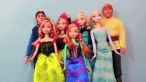 Disney Frozen Barbie Doll Collection Color Magic Elsa, Anna, Hans, Kristoff