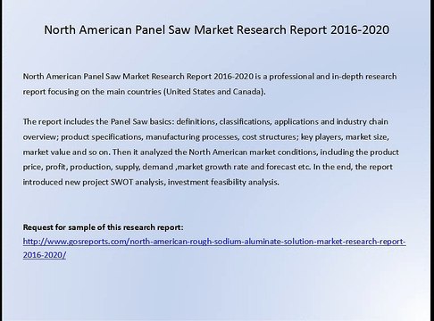 North American Panel Saw Market Research Report 2016-2020