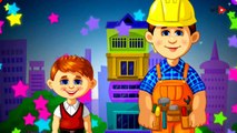 The Red Dump Truck, Crane and Excavator - Diggers and Builder - Vehicle & Car Cartoons for childre
