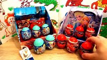 6 FROZEN (Anna and Elsa) VS 6 CARS (Lightning McQueen) Kinder Surprise Eggs