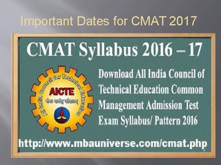CMAT 2017: Exam Syllabus, Admit Card, & Result