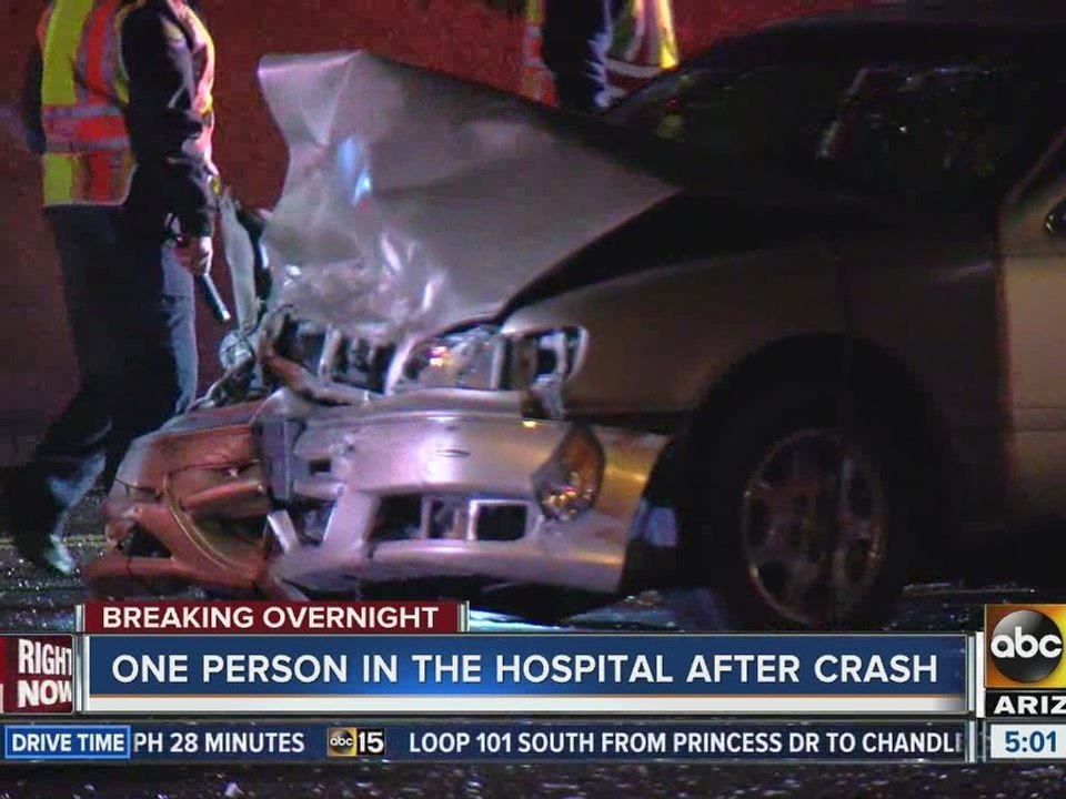 One person hospitalized after crash near 26th Ave and Thomas Rd early Monday