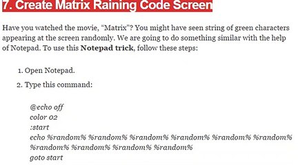 7. Create Matrix Raining Code Screen