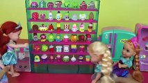 SHOPKINS! Part 2 Elsa & Anna toddlers PLAY with Cinderellas GIANT SHOPKINS collection!