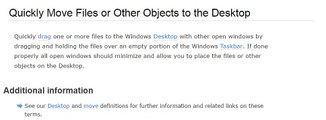 Quickly Move Files or Other Objects to the Desktop