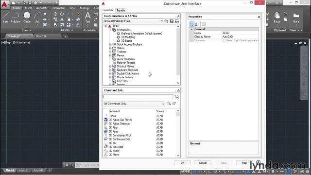 06 Customizing the user interface (AutoCAD 2016 Essential Training)