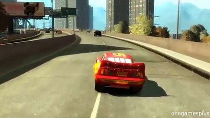 Lightning McQueen disney pixar car Jumping on trampolines race in the city