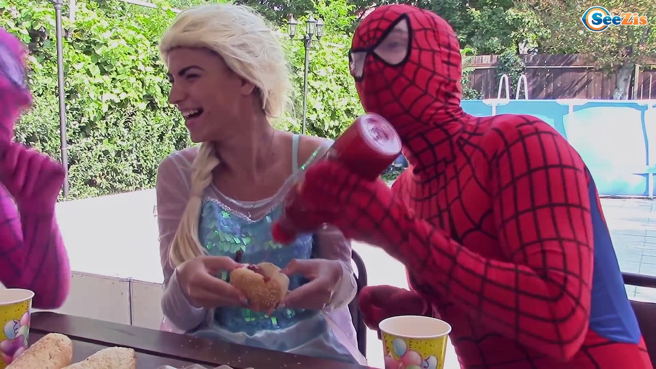 Frozen Elsa Without Her Dress! w/ Spiderman, Jo...