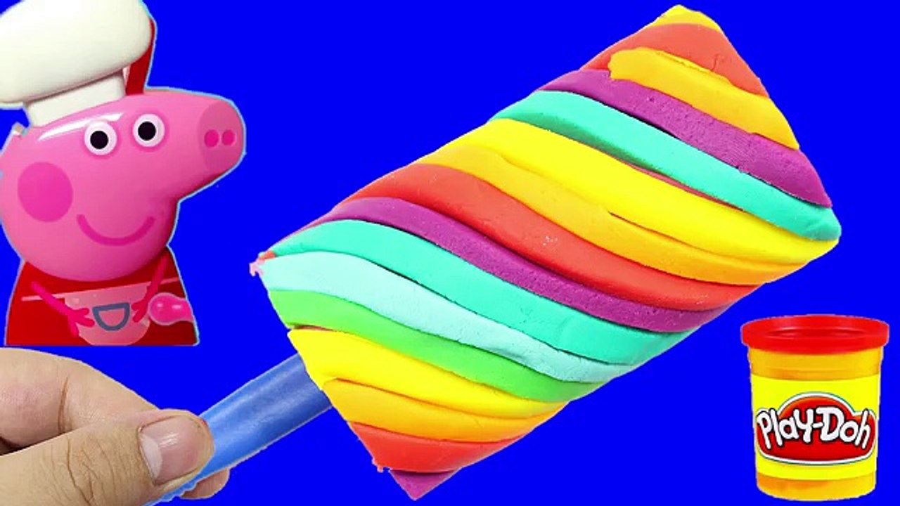 PLAY DOH Lollipop! - MAKE cake playdoh Rainbow for peppa pig funny toys Kids
