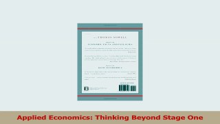 Applied Economics Thinking Beyond Stage One