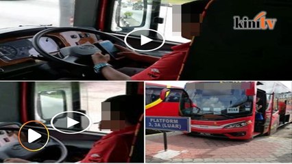 Video pemandu bas 'main' telefon, hisap rokok ketika memandu dikecam