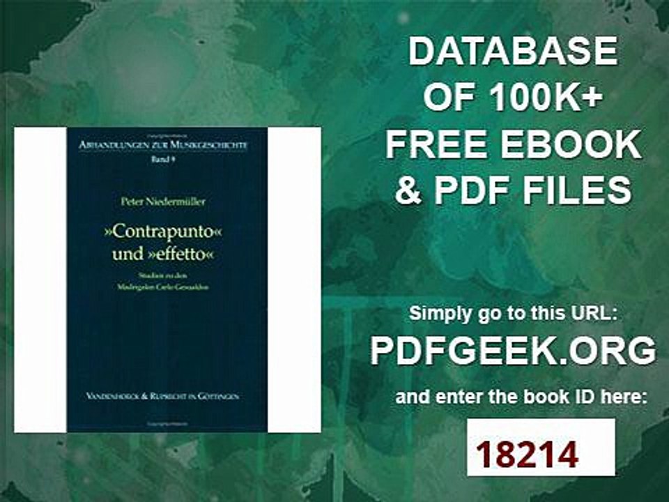'Contrapunto' und 'effetto' Studien zu den Madrigalen Carlo Gesualdos (Abhandlungen zur Musikgeschichte)