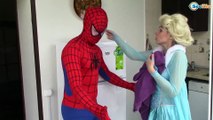 Spiderman & Frozen Elsa vs Scary Spider w/ Hulk Superheroes in Real Life