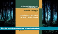READ book  Statistical Science in the Courtroom (Statistics for Social and Behavioral Sciences)
