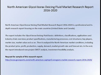 North American Glycol-borax Deicing Fluid Market Research Report 2016-2020