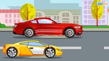 The Red Racing Car & The Yellow Racing Car | Emergency Vehicles | Cars & Trucks cartoons for kids