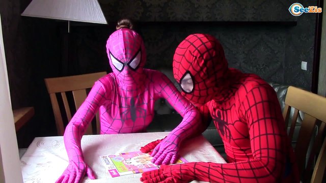 Spiderman & Pink Spidergirl vs Joker w/ Superheroes prank IRL