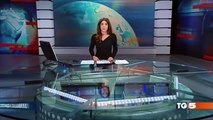 Italian TV presenter Costanza Calabrese  accidentally flashes audience