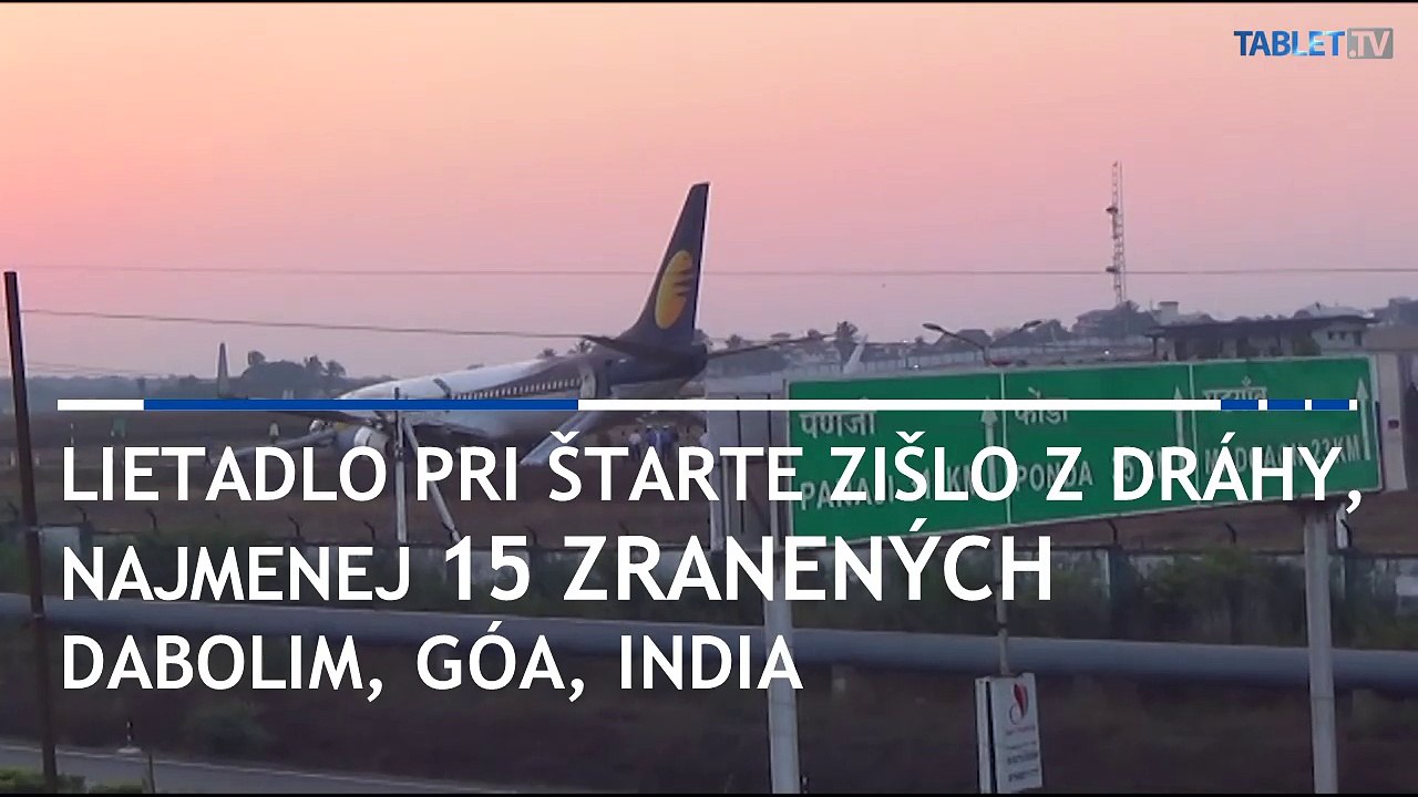 Štartujúce lietadlo v Indii zišlo z dráhy, 15 ľudí utrpelo zranenia