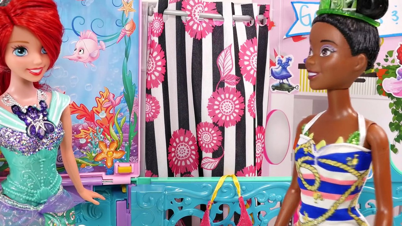 Ariel's Beach Shop with Disney Princess Tiana - Barbie Doll Episodes by DCTC