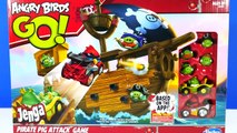 Angry Birds Jenga Surprise Eggs Go Pirate Pig Attack Game Kart Launchers Toy Ship by Hasbro