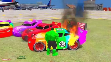 Color Spiderman Cartoon in Lightning Mcqueen Color Cars for Children and Nursery Rhymes Kids Song