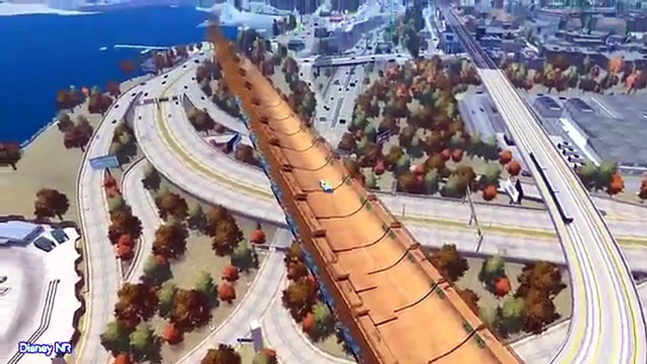 Color Spiderman in Dinoco Cars and Lighnting Mcqueen Cars Cartoon for kids with Nursery Rhymes