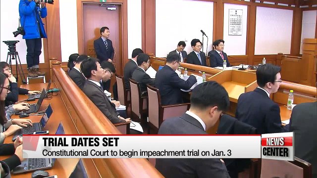 Constitutional Court to begin President Park's impeachment motion trial on Jan. 3
