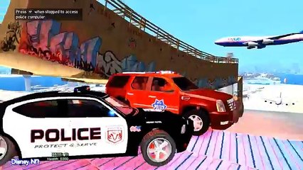 Color Suv Police Cars with Policeman Spiderman Cartoon for Kids and Nursery Rhymes Songs