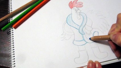 Как рисовать знак 2017 года по гороскопу Петух для детей How to paint 2017 horoscope Rooster for kid