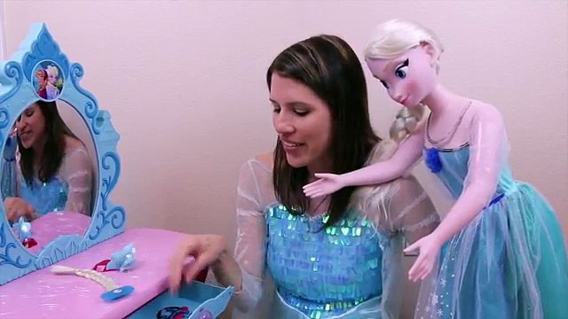 Frozen Elsa Costume My Size Elsa Doll DisneyCarToys Dress Up Makeover Crystal Kingdom Vanity