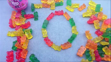 Learn To Count 0 to 10 with HARIBO BEARS! Hello Kity Surprise Egg Opening