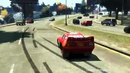 Thirty jumps Lightning McQueen Disney car Jumps Off Roof crash test