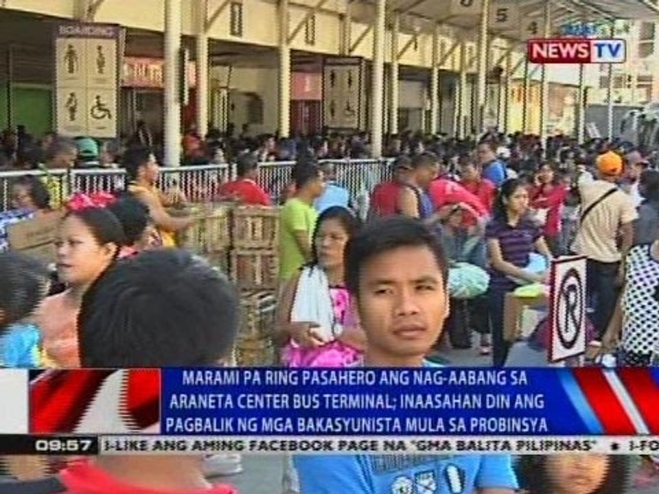 NTVL: Marami pa ring pasahero ang nag-aabang sa Araneta Center Bus Terminal