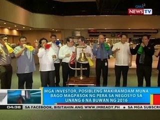 BP: Unang anim na buwan ng 2016, magiging alanganin para sa mga negosyante sa Pilipinas, ayon sa PSE