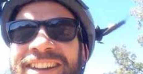 Biker Calmly Tallies Notorious Magpie's Swoops at His Helmet