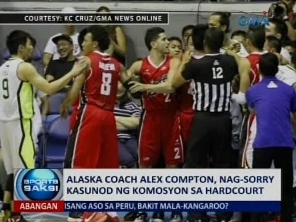 Saksi: Alaska Coach Alex Compton, nag-sorry kasunod ng  komosyon sa PBA game