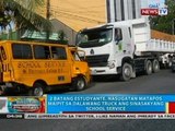 2 batang estudyante, sugatan matapos maipit sa 2 truck ang sinasakyang school service sa Quezon City