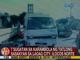 UB: 7 sugatan sa karambola ng 3 sasakyan sa Laoag City