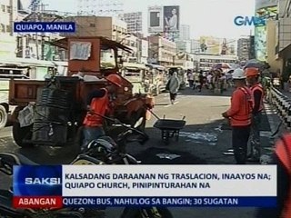 Saksi: Kalsadang daraanan ng Traslacion, inaayos na